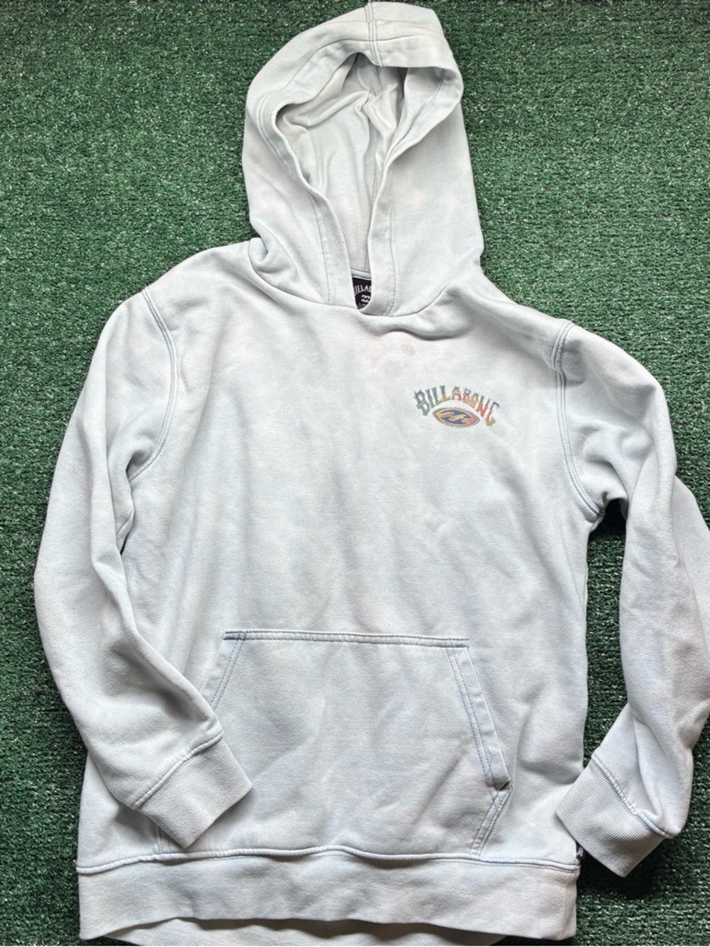 Billabong Light Gray Hoodie with Subtle Chest Logo - Men's